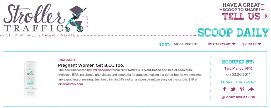 Stroller Traffic Nine Naturals Deodorant